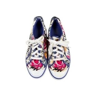 Coach Poppy Sneakers Womens 8B Multicolor Graffiti Floral Low Top Canvas Shoes